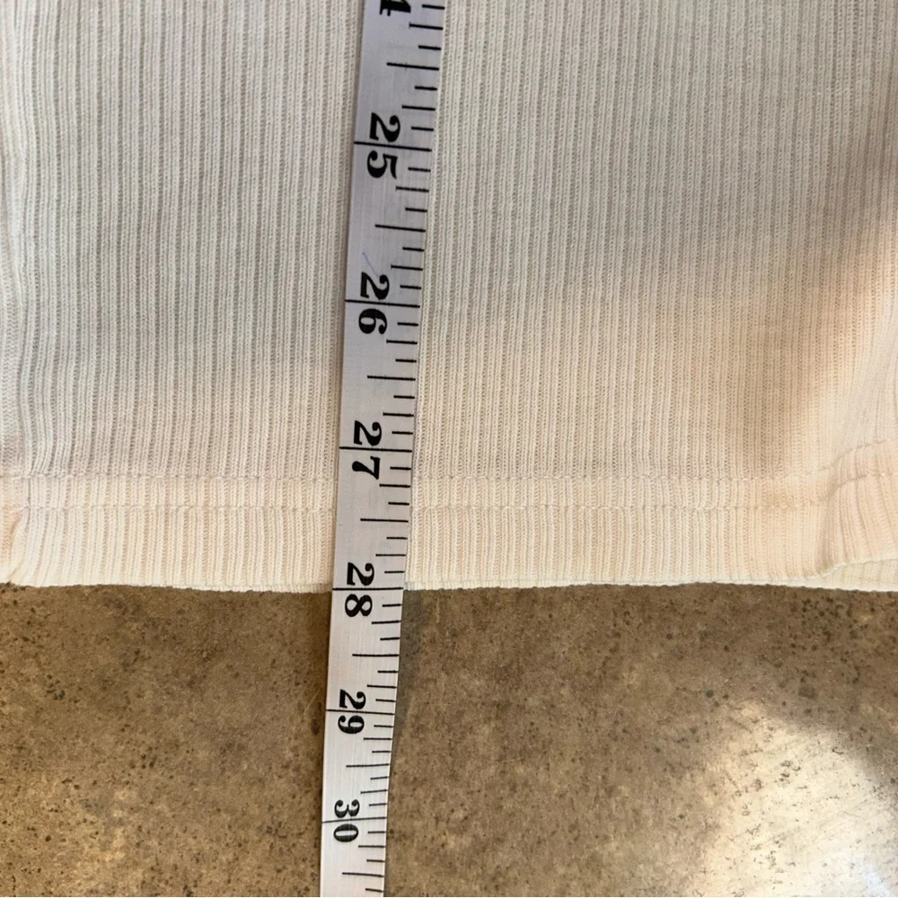 Vintage Polo Ralph Lauren shirt - cream ribbed short sleeve fitted tee
